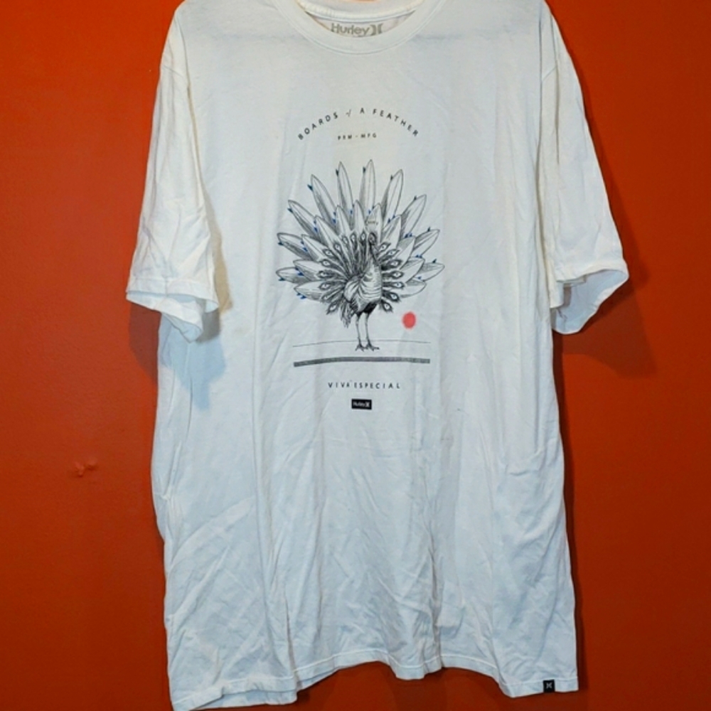 Hurley peacock print shirt